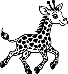 Cute giraffe vector drawing