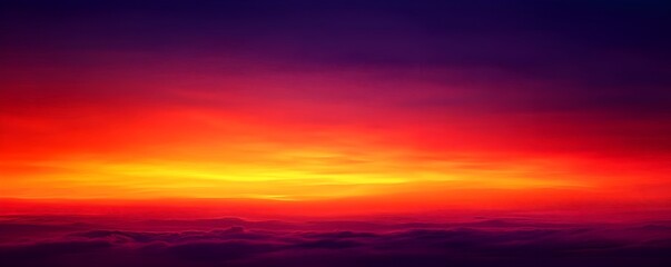 Breathtaking Sunset Landscape with Dramatic Sky and Silhouetted Mountains
