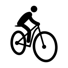 Bicycle icon vector illustration with a rider. Silhouette of Bicycle