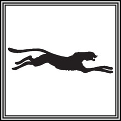 Cheetah silhouette vector , wildlife animal illustration.