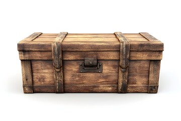 Vintage Antique Wooden Storage Box or Trunk As Rustic Decor Accessory