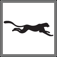 Cheetah silhouette vector , wildlife animal illustration.