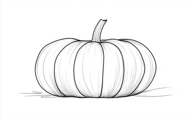 a simple one line illustration of a pumpkin for coloring book.