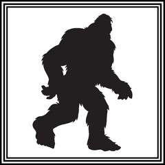 Bigfoot silhouette vector , wildlife animal illustration.