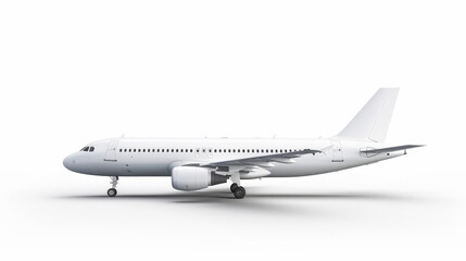 white commercial airplane isolated on white