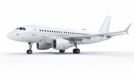 Obraz premium white commercial airplane isolated on white