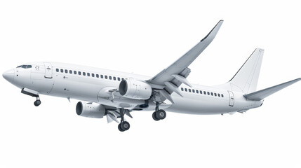 Fototapeta premium white commercial airplane isolated on white