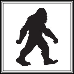 Bigfoot silhouette vector , wildlife animal illustration.