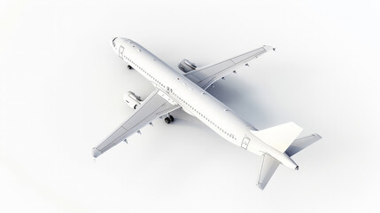 white commercial airplane isolated on white