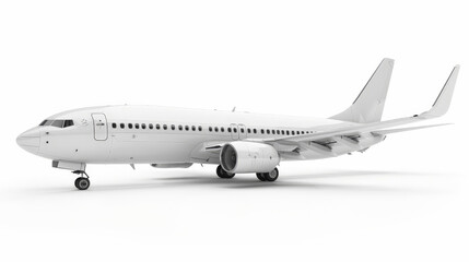 Fototapeta premium white commercial airplane isolated on white