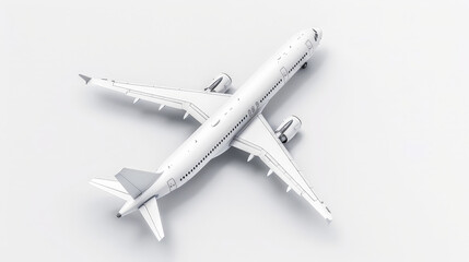 white commercial airplane isolated on white