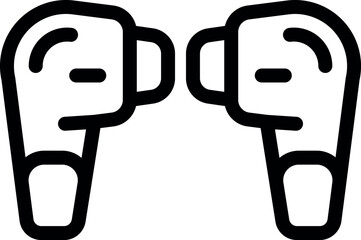 Line icon of wireless earbuds, modern sound equipment for listening music