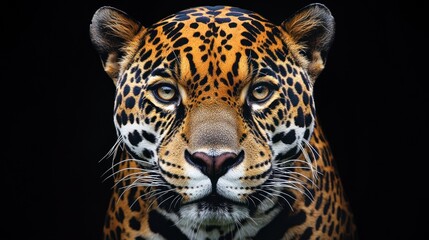 Obraz premium Close-up Portrait of a Majestic Jaguar
