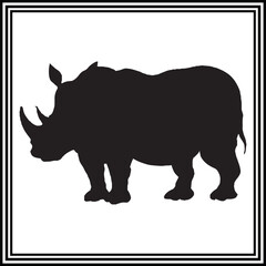 Cute Rhino silhouette .