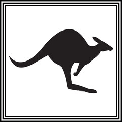 Kangaroo silhouette vector , wildlife animal illustration.