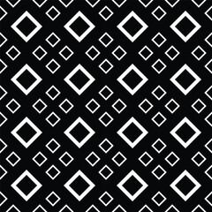 Seamless monochrome vector textures, black and white abstract geometric patterns with triangle and square shapes. Design element for textile, print, fabric.