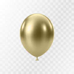 Luxury realistic balloons. 3D gold glossy helium balloons