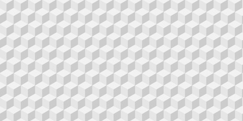 Vector of cube geometric pattern grid backdrop triangle background. Abstract cube geometric tile and mosaic wall or grid backdrop hexagon technology. white or gray geometric block cube structure.