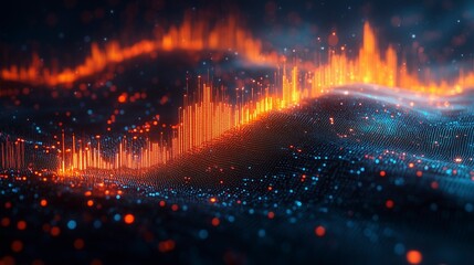 Financial stock market diagram with graph lines, chart with rising and falling lines, detailed and intricate stock market. Ai generative