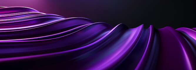 Curve 3d purple abstract banner with a black background for presentations and other media