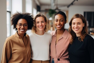 Fototapeta premium Portrait of diverse businesswomen in modern office