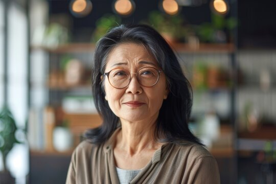 Portrait of a middle aged woman in startup company office