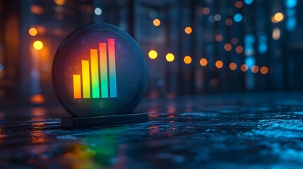 Abstract Business Award with Neon Lights