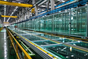 Fototapeta premium Insulated glass unit manufacturing line