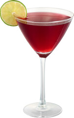 Transparent Cosmopolitan, drink cocktails high details - Ready to use Premium PNG Cutout isolated image