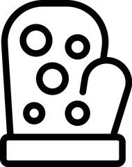 Simple vector illustration of a kitchen glove with dots on it to protect the hand from hot objects