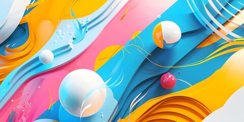 Abstract Colorful 3D Shapes Background