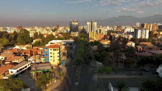 aerial view City of Cochabamba Bolivia