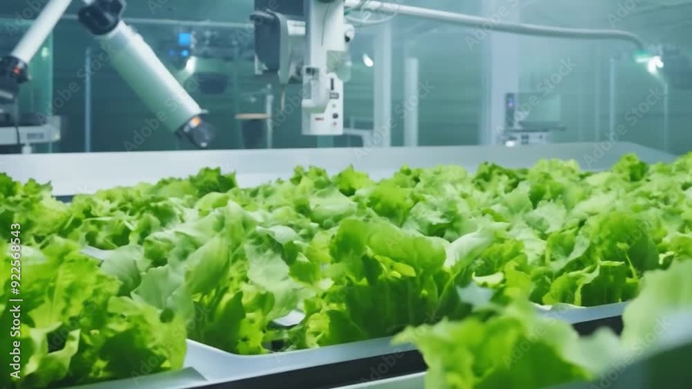 Aufkleber automation assists in cultivating fresh lettuce in a controlled indoor environment.