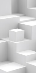 Abstract White Cube 3D Background Design