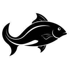 Obraz premium Halibut Black silhouette