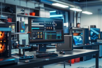 Naklejka premium Precision engineering workstations