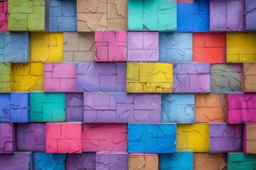 Colorful wall block background