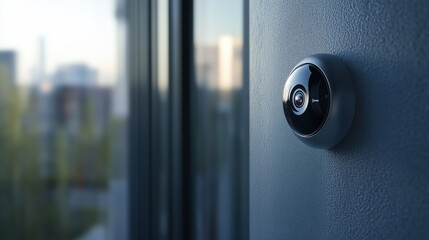 Smart security camera for home use, featuring remote viewing, motion detection, and facial recognition for enhanced personal security.