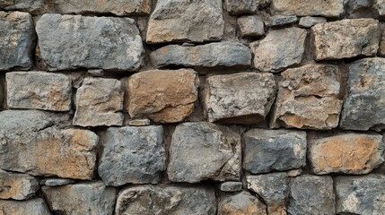 Fototapeta premium Old fortress wall with large stones and visible signs of aging.