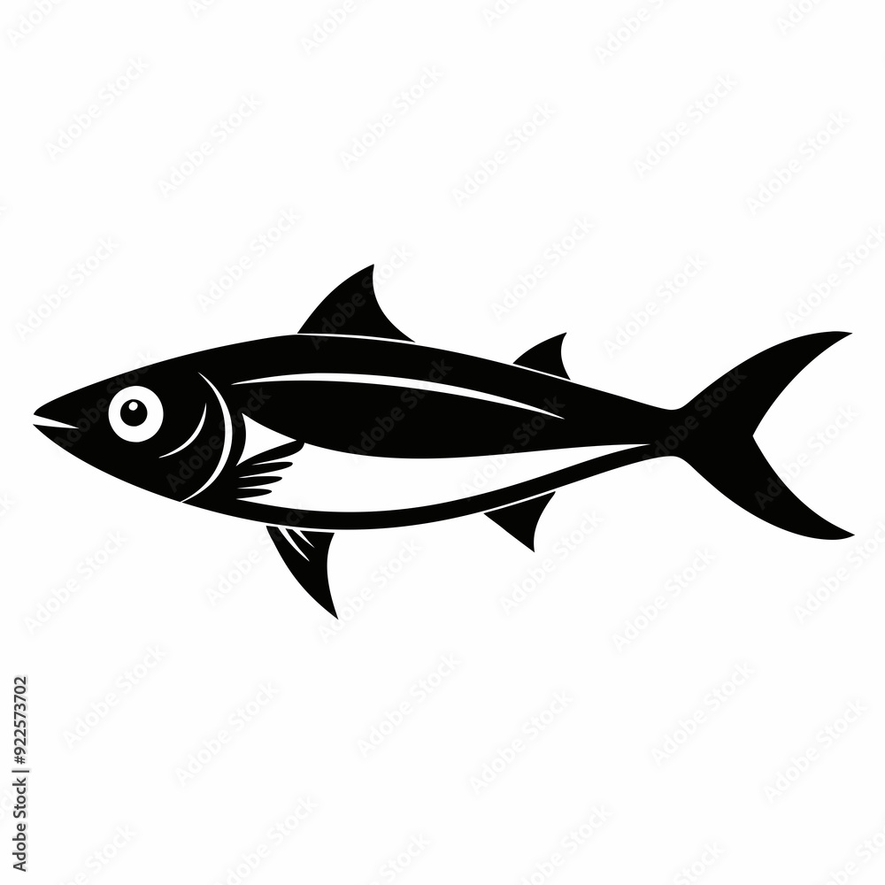 Wall mural Sardine Black silhouette