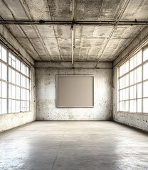 Empty Room with a Large Window and a Blank Canvas