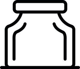 Simple and minimalist icon of a glass jar with a wide neck and a lid, ideal for representing food storage or preservation concepts