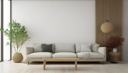 Modern living room with sofa and decor accessories with white color wall- 3D rendering__living Room"