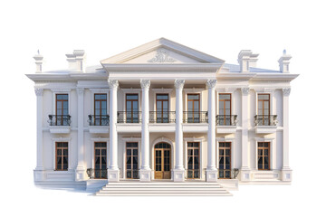 Fototapeta premium 3d opulent luxury villa mansion isolated on transparent background