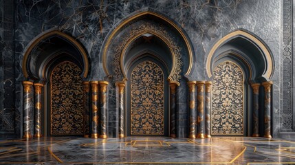 Obraz premium Abstract Islamic background featuring ornate patterns and Islamic geometry