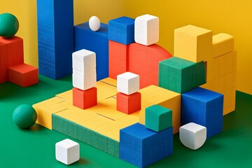 Obraz premium Abstract Colorful Geometric Shapes Background