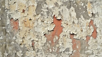 Obraz premium A wall covered in peeling paint, with a rough surface that hints at years of exposure to the elements.
