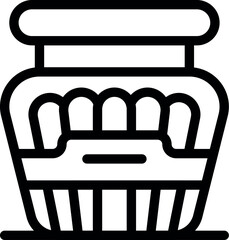 Fototapeta premium Full glass jar with jam and a label is a classic way to preserve food