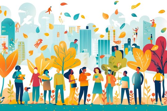 Diversity and Inclusion Cityscape Illustration