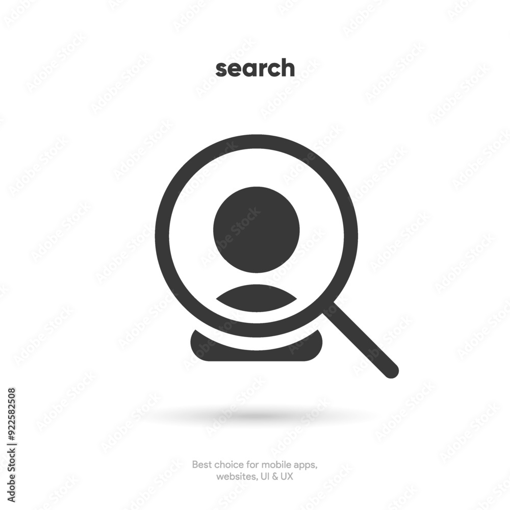 Aufkleber Search people, contact. Search Bar with suggestions for UI UX design and web site. Search Address and navigation bar icon. Collection of search form templates for websites. 